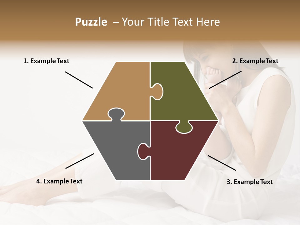 Young Mother With Baby Boy. Sitting On White Cloth And Having Fun. Whole Bodys, Side View PowerPoint Template