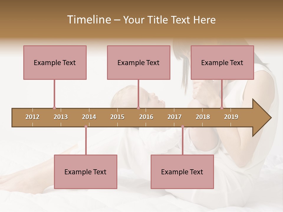 Young Mother With Baby Boy. Sitting On White Cloth And Having Fun. Whole Bodys, Side View PowerPoint Template