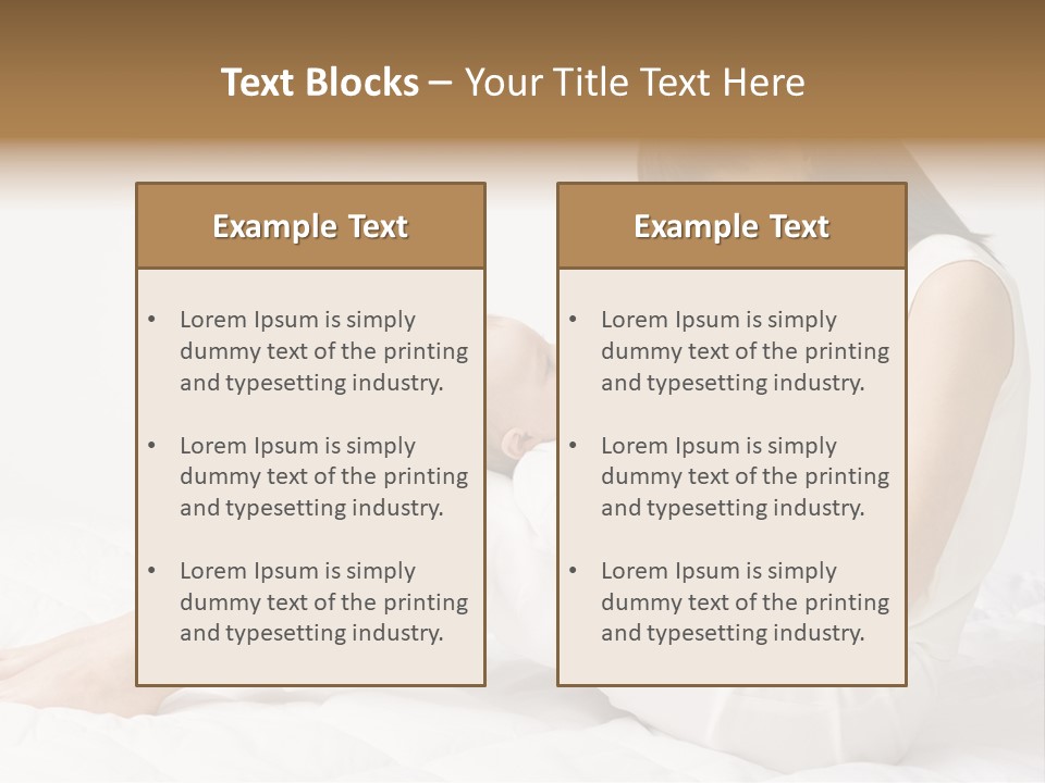 Young Mother With Baby Boy. Sitting On White Cloth And Having Fun. Whole Bodys, Side View PowerPoint Template