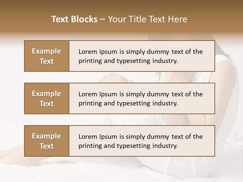 Young Mother With Baby Boy. Sitting On White Cloth And Having Fun. Whole Bodys, Side View PowerPoint Template