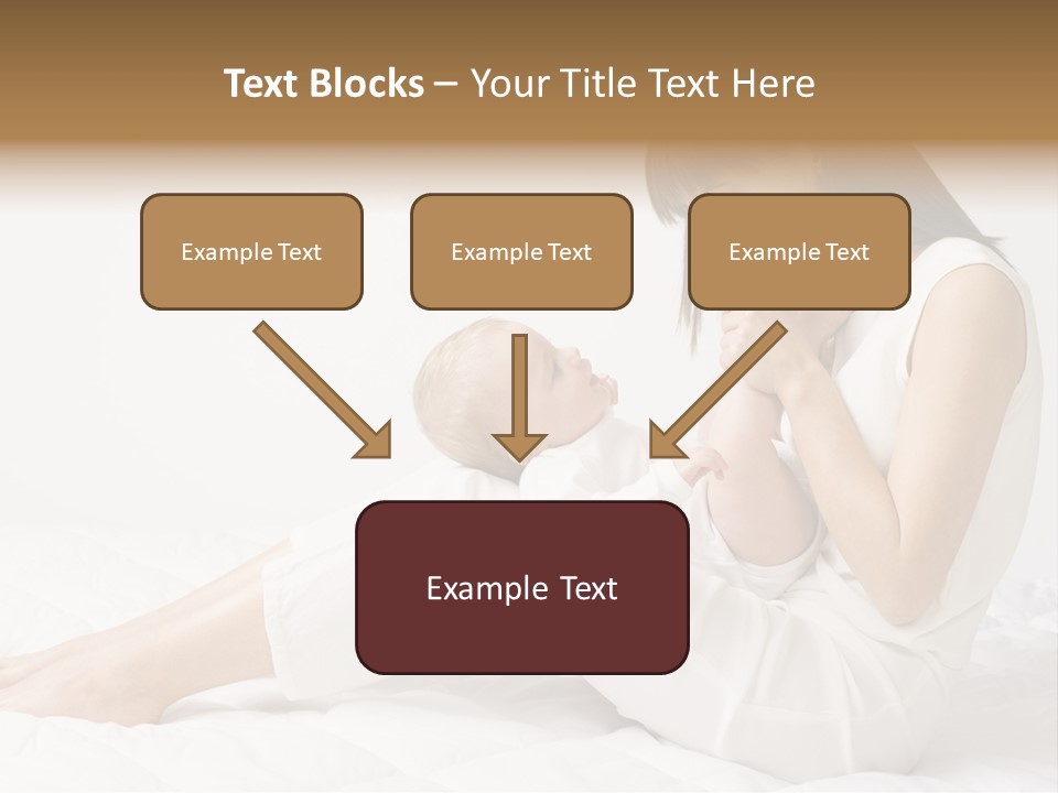 Young Mother With Baby Boy. Sitting On White Cloth And Having Fun. Whole Bodys, Side View PowerPoint Template