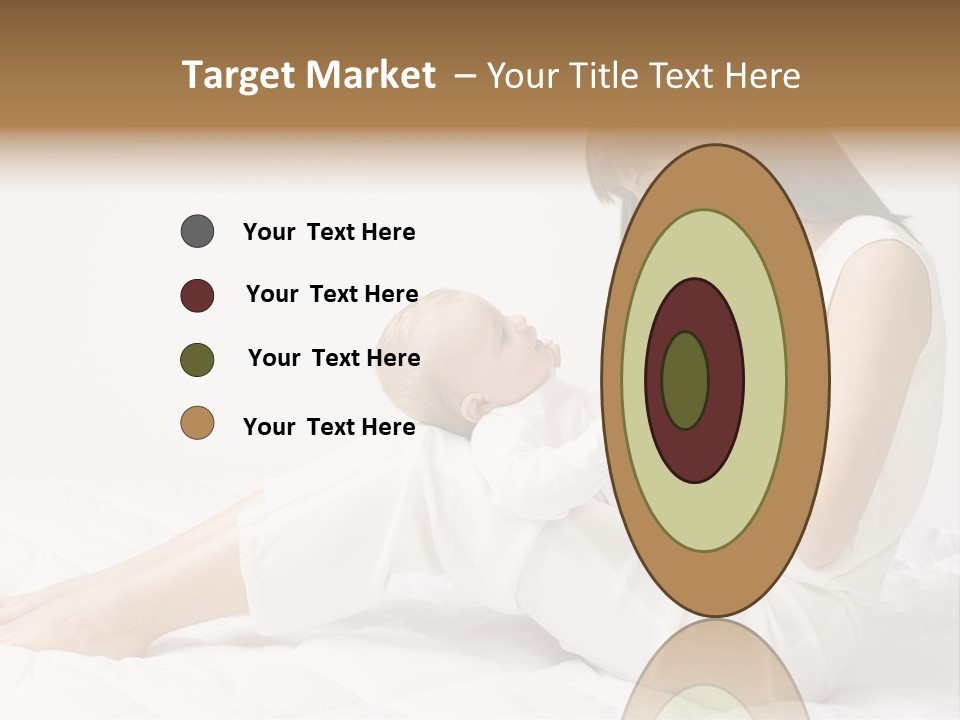 Young Mother With Baby Boy. Sitting On White Cloth And Having Fun. Whole Bodys, Side View PowerPoint Template