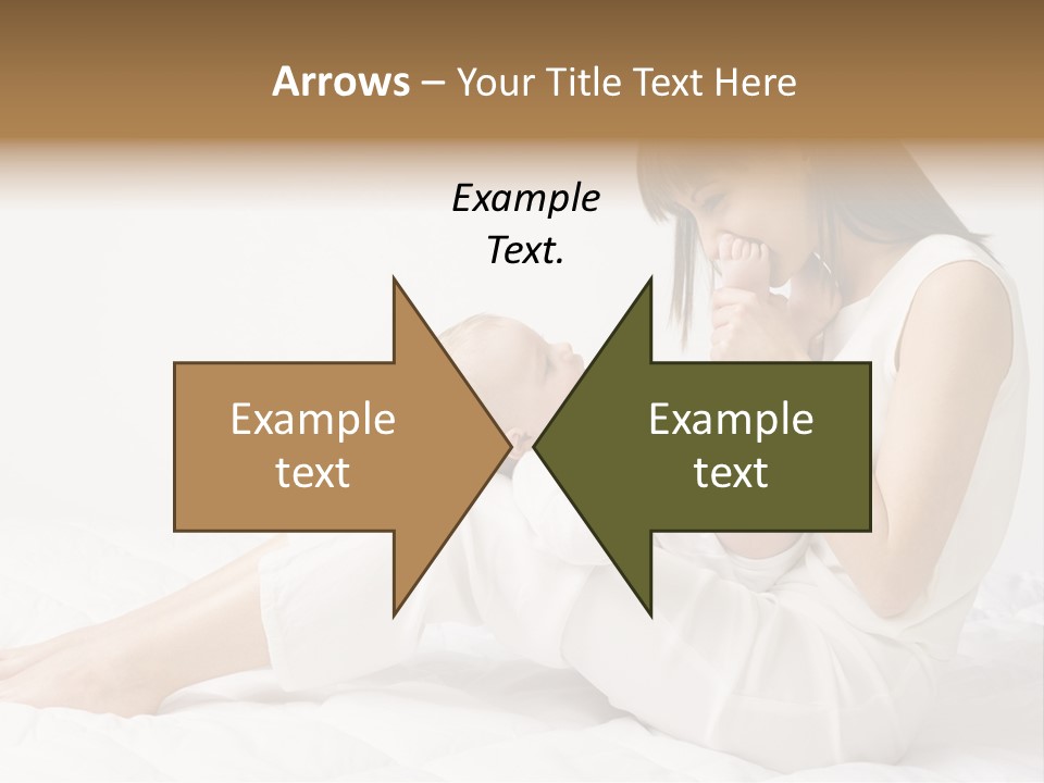 Young Mother With Baby Boy. Sitting On White Cloth And Having Fun. Whole Bodys, Side View PowerPoint Template