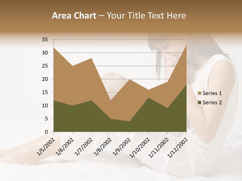 Young Mother With Baby Boy. Sitting On White Cloth And Having Fun. Whole Bodys, Side View PowerPoint Template