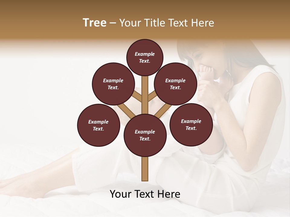 Young Mother With Baby Boy. Sitting On White Cloth And Having Fun. Whole Bodys, Side View PowerPoint Template