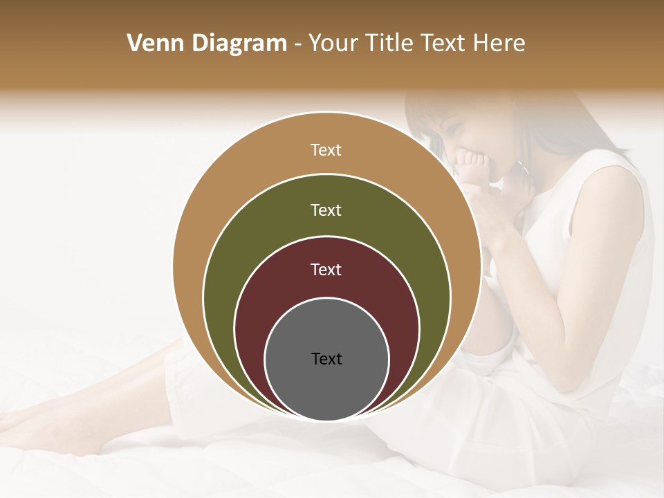 Young Mother With Baby Boy. Sitting On White Cloth And Having Fun. Whole Bodys, Side View PowerPoint Template