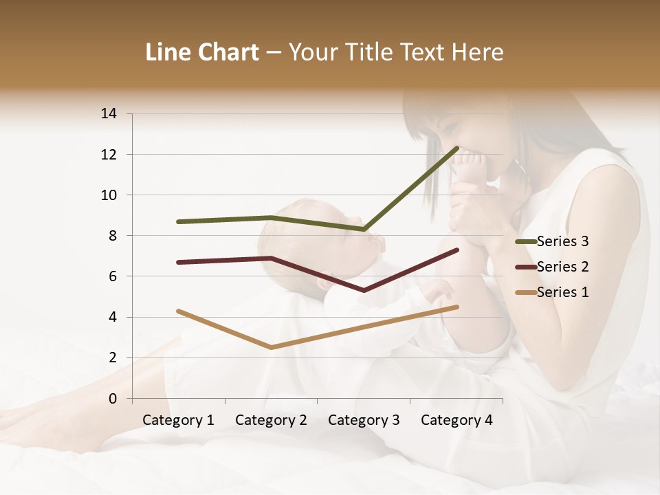 Young Mother With Baby Boy. Sitting On White Cloth And Having Fun. Whole Bodys, Side View PowerPoint Template