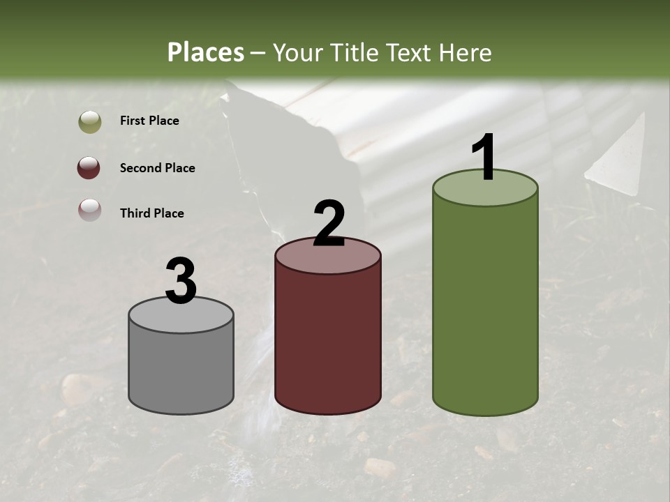 Rain Gutter Draining Water Away From A Residence PowerPoint Template