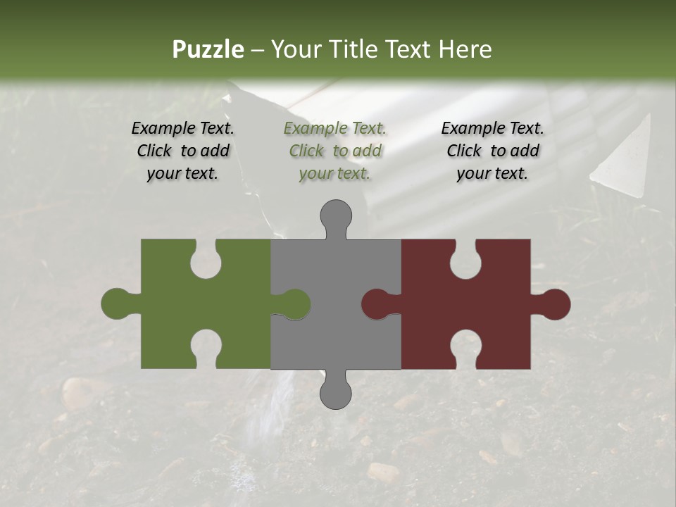 Rain Gutter Draining Water Away From A Residence PowerPoint Template