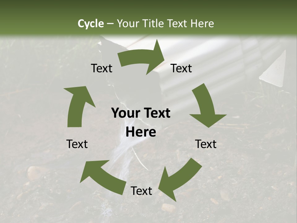 Rain Gutter Draining Water Away From A Residence PowerPoint Template