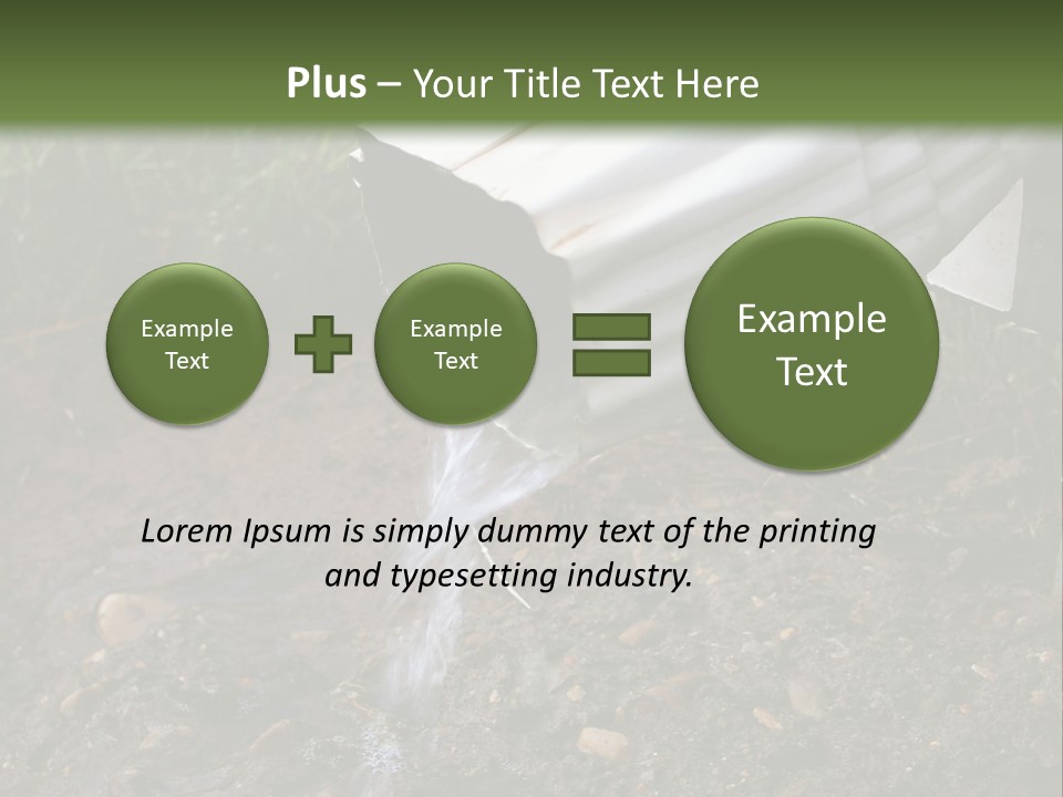 Rain Gutter Draining Water Away From A Residence PowerPoint Template
