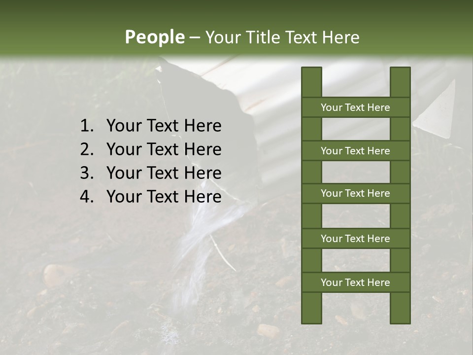 Rain Gutter Draining Water Away From A Residence PowerPoint Template