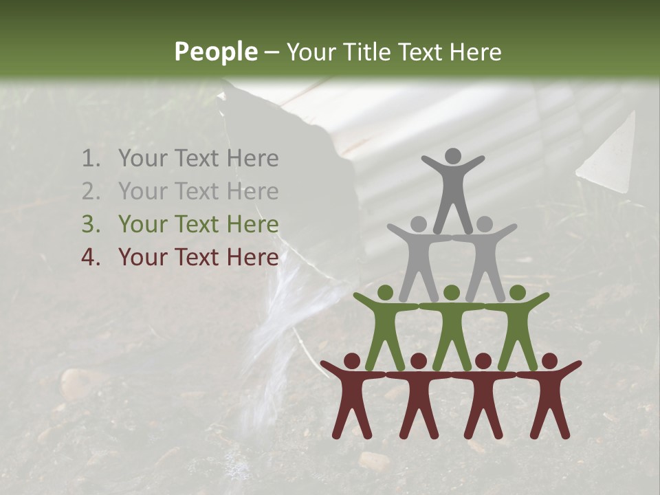 Rain Gutter Draining Water Away From A Residence PowerPoint Template