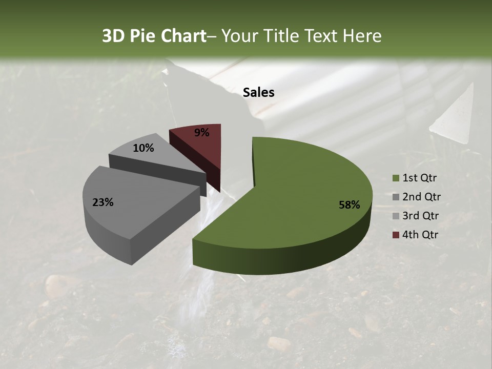 Rain Gutter Draining Water Away From A Residence PowerPoint Template