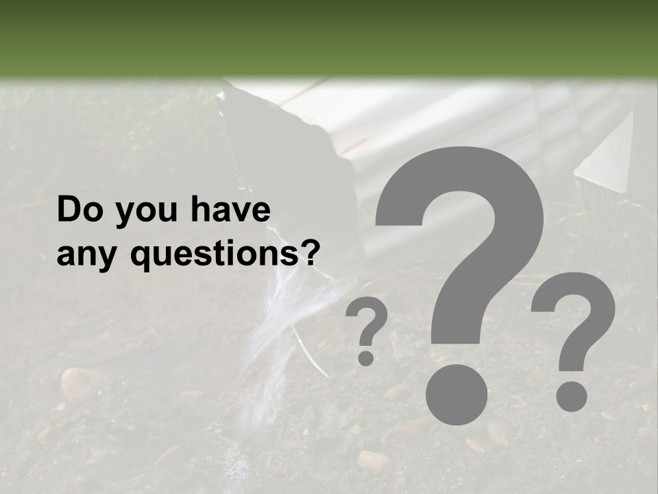 Rain Gutter Draining Water Away From A Residence PowerPoint Template