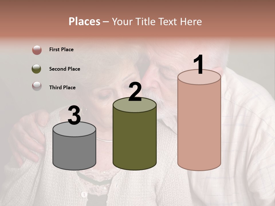 A Senior Man And Wife Deeply In Love. She Is Upset And He Is Comforting Her. PowerPoint Template