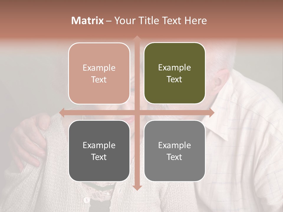 A Senior Man And Wife Deeply In Love. She Is Upset And He Is Comforting Her. PowerPoint Template