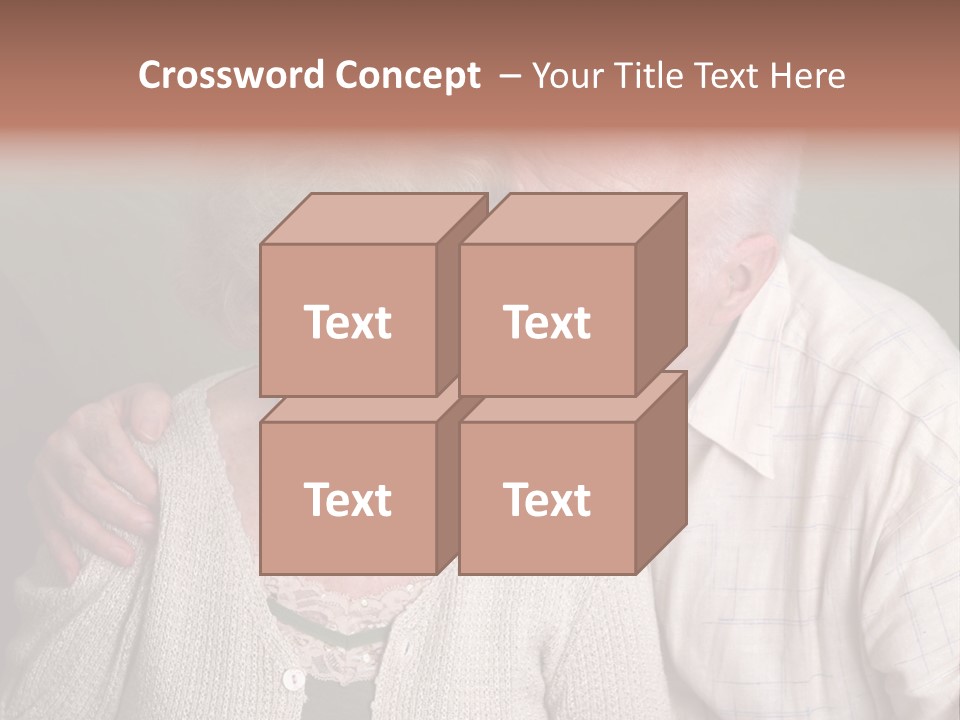 A Senior Man And Wife Deeply In Love. She Is Upset And He Is Comforting Her. PowerPoint Template