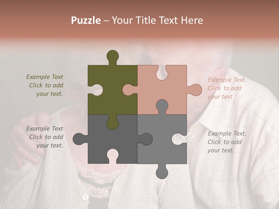 A Senior Man And Wife Deeply In Love. She Is Upset And He Is Comforting Her. PowerPoint Template