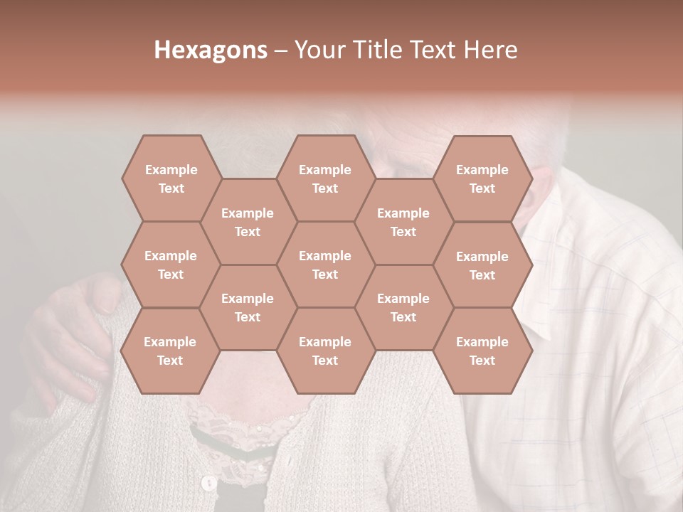 A Senior Man And Wife Deeply In Love. She Is Upset And He Is Comforting Her. PowerPoint Template