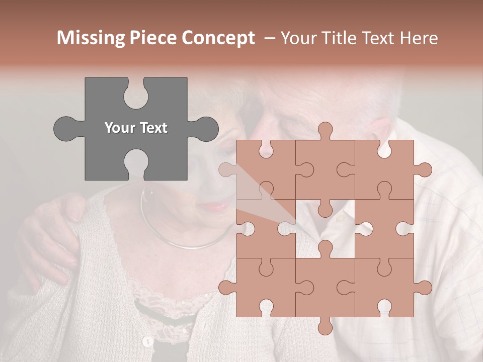 A Senior Man And Wife Deeply In Love. She Is Upset And He Is Comforting Her. PowerPoint Template