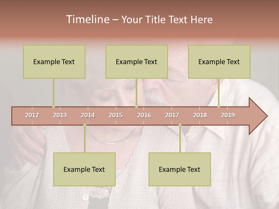 A Senior Man And Wife Deeply In Love. She Is Upset And He Is Comforting Her. PowerPoint Template