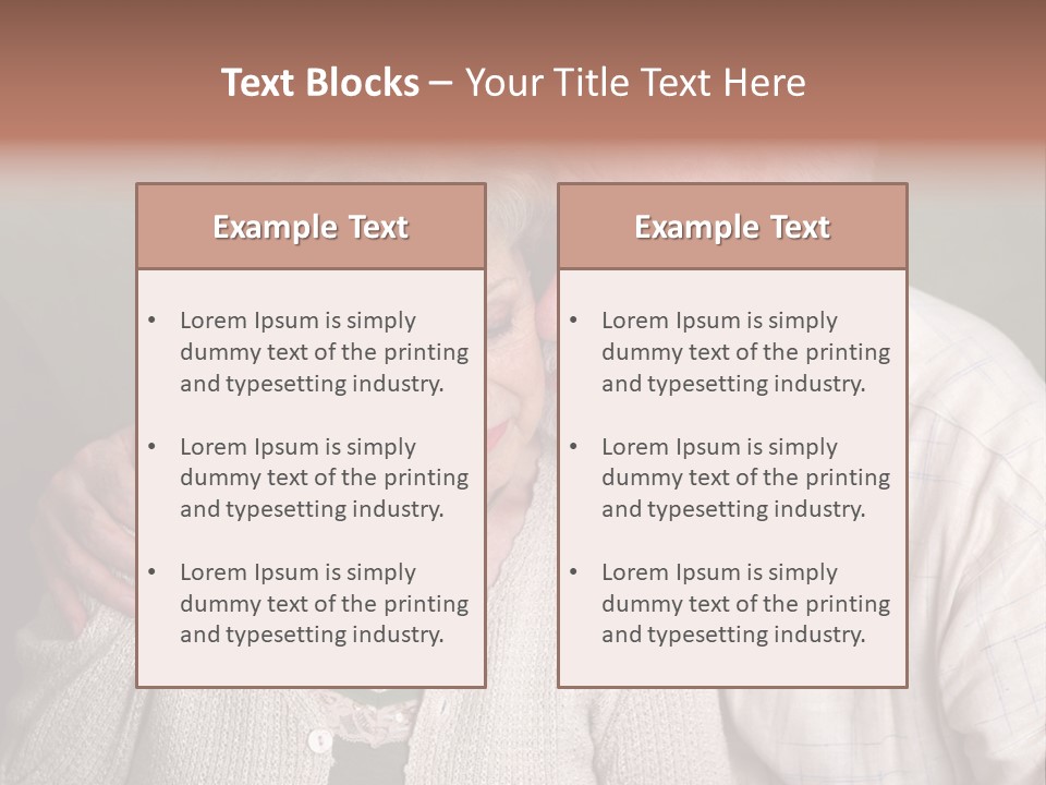 A Senior Man And Wife Deeply In Love. She Is Upset And He Is Comforting Her. PowerPoint Template