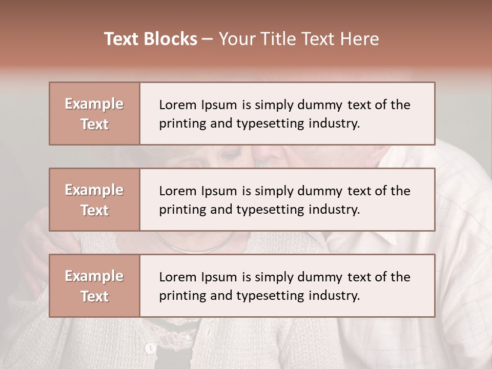 A Senior Man And Wife Deeply In Love. She Is Upset And He Is Comforting Her. PowerPoint Template