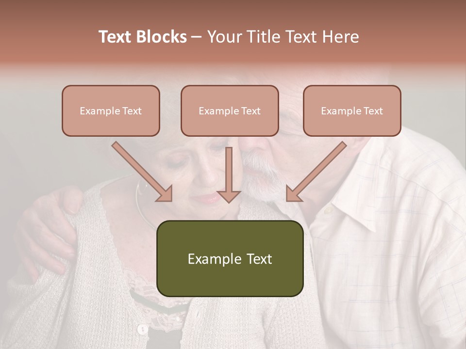 A Senior Man And Wife Deeply In Love. She Is Upset And He Is Comforting Her. PowerPoint Template