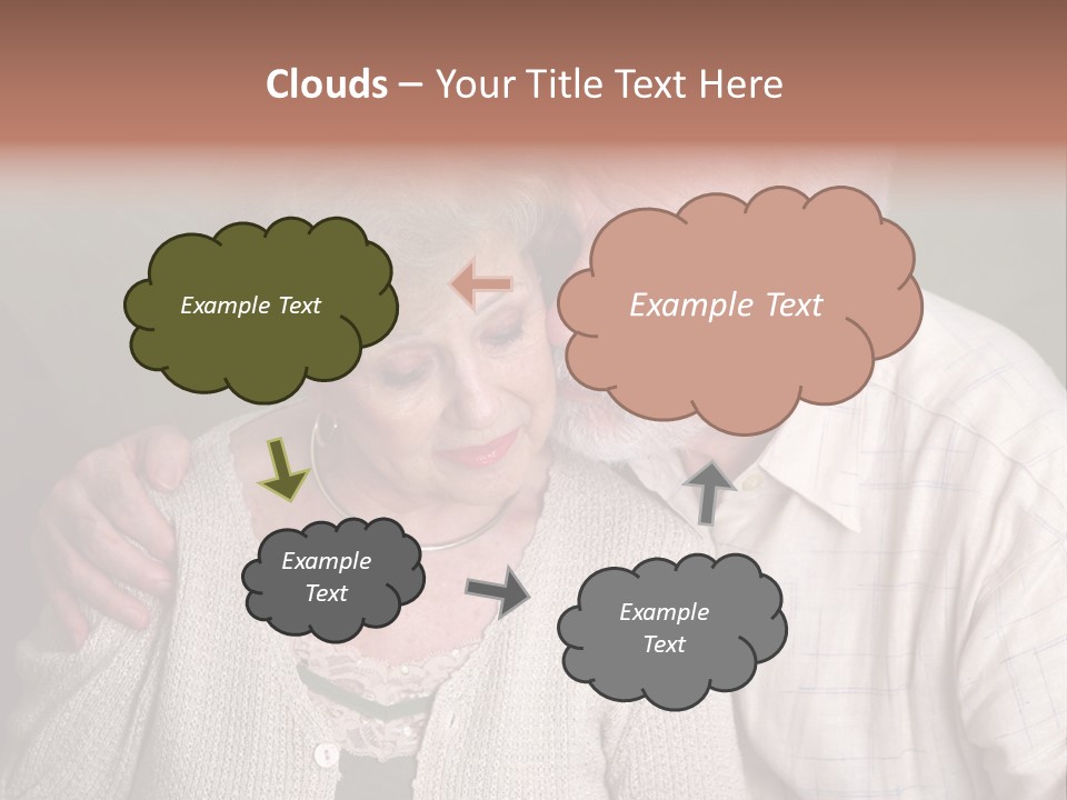 A Senior Man And Wife Deeply In Love. She Is Upset And He Is Comforting Her. PowerPoint Template