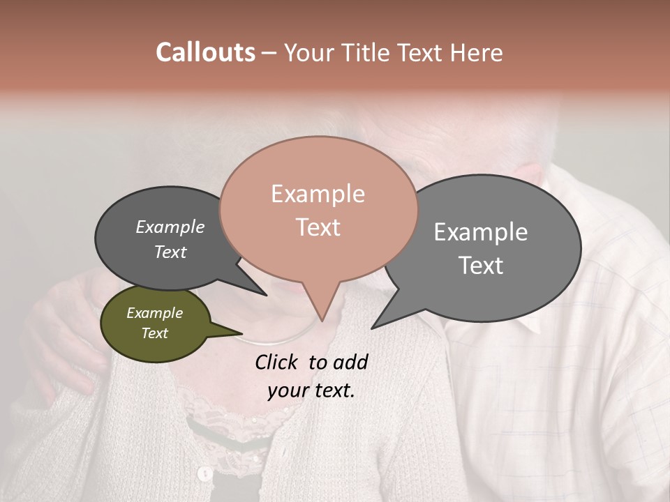 A Senior Man And Wife Deeply In Love. She Is Upset And He Is Comforting Her. PowerPoint Template