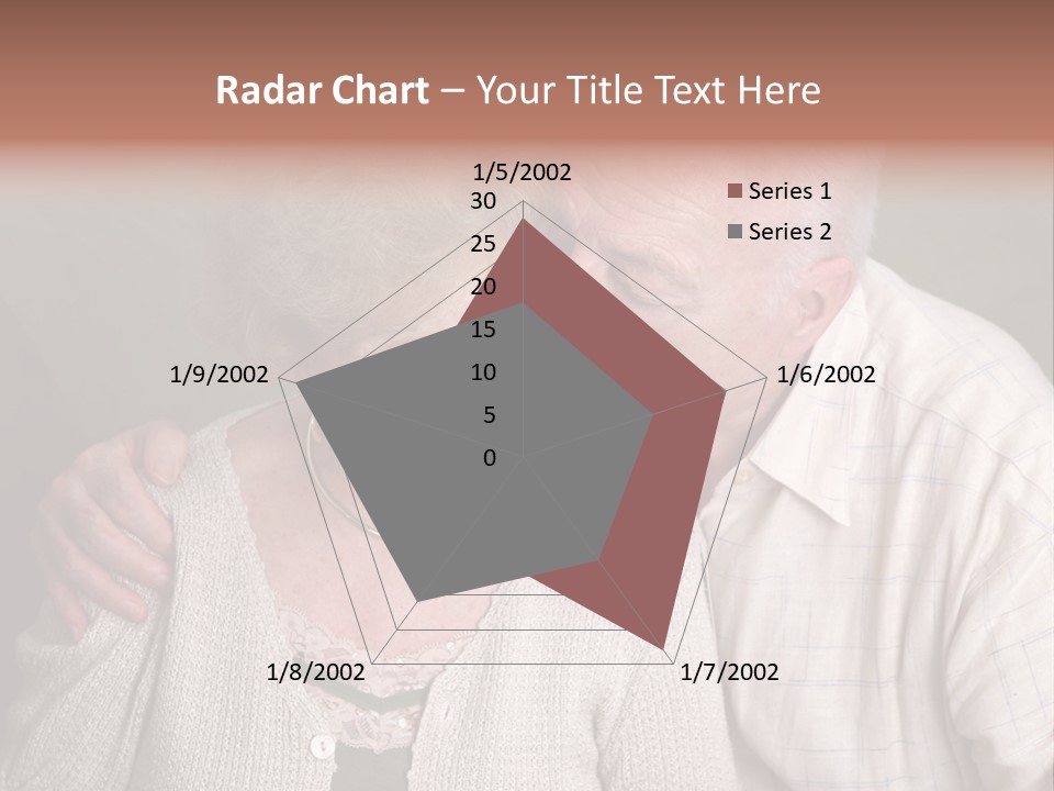 A Senior Man And Wife Deeply In Love. She Is Upset And He Is Comforting Her. PowerPoint Template