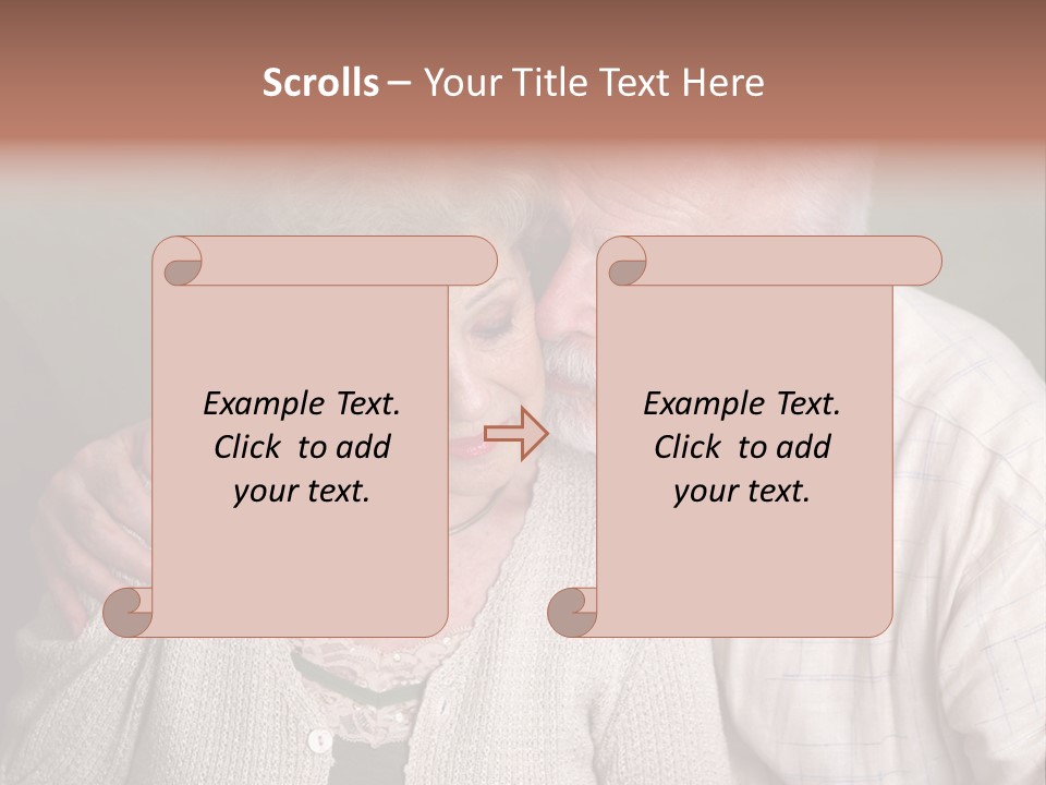 A Senior Man And Wife Deeply In Love. She Is Upset And He Is Comforting Her. PowerPoint Template