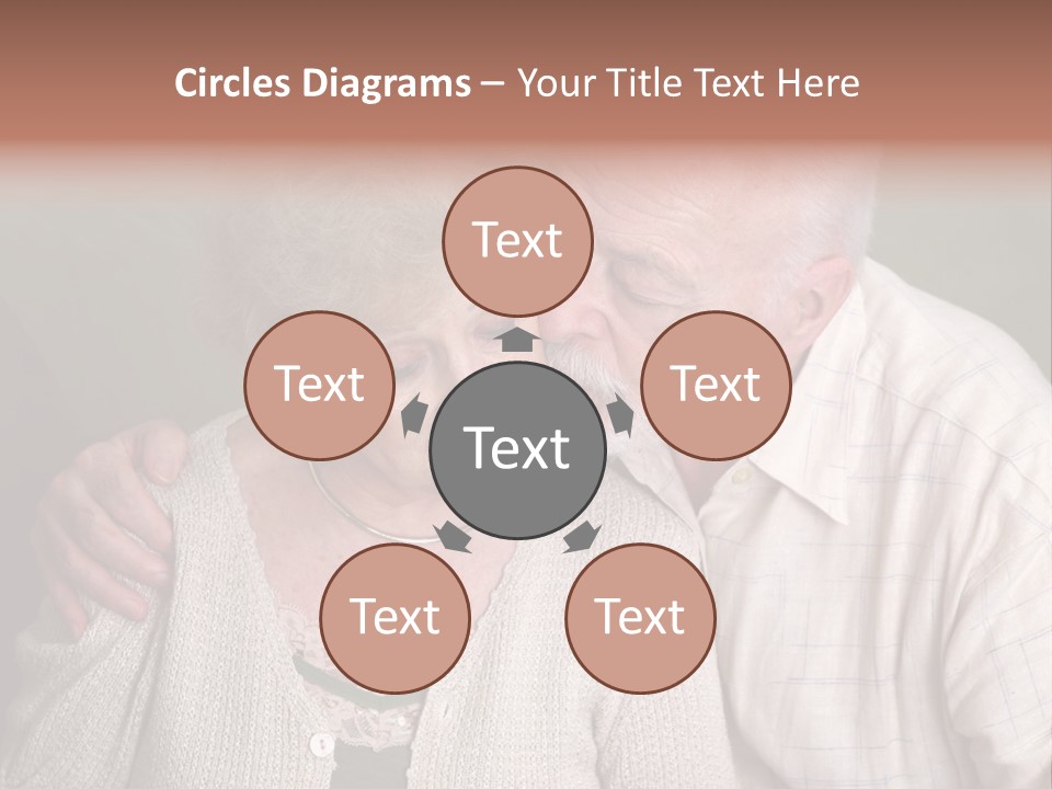 A Senior Man And Wife Deeply In Love. She Is Upset And He Is Comforting Her. PowerPoint Template