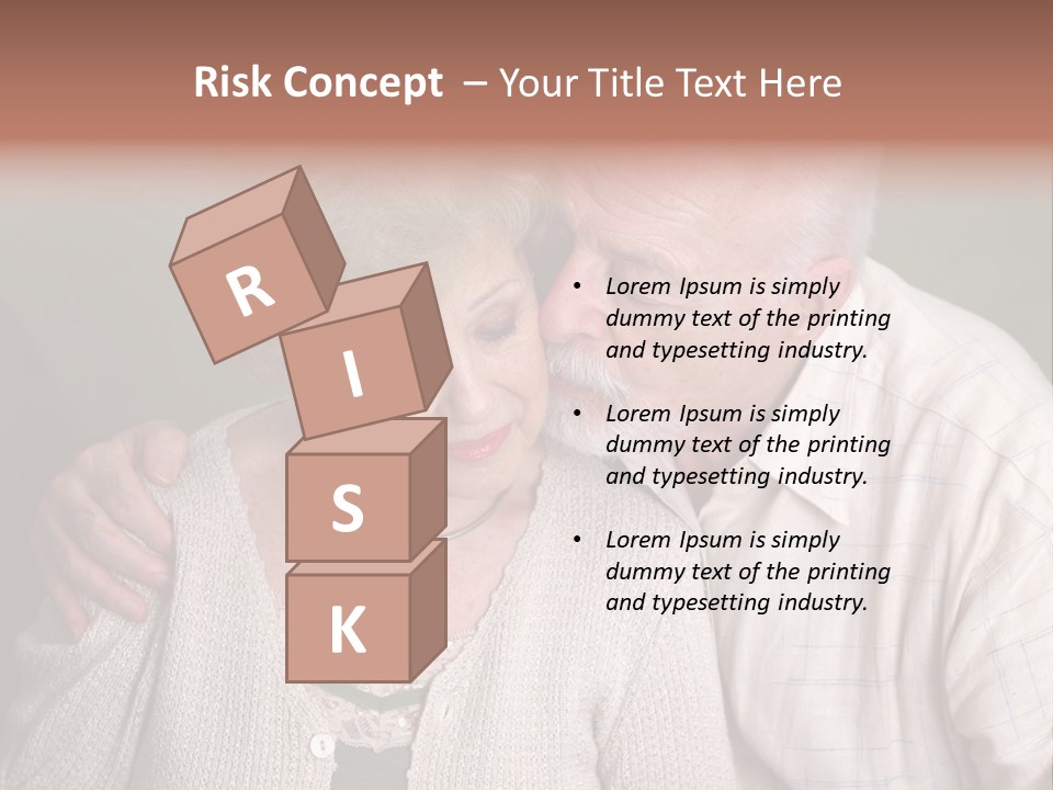 A Senior Man And Wife Deeply In Love. She Is Upset And He Is Comforting Her. PowerPoint Template