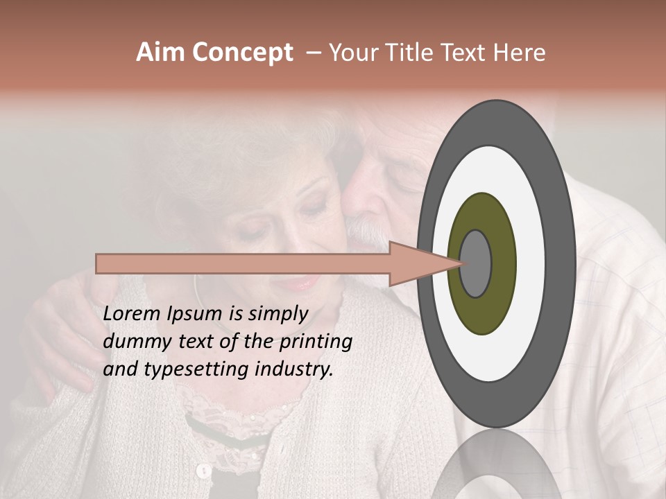 A Senior Man And Wife Deeply In Love. She Is Upset And He Is Comforting Her. PowerPoint Template