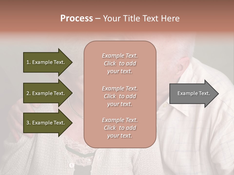 A Senior Man And Wife Deeply In Love. She Is Upset And He Is Comforting Her. PowerPoint Template