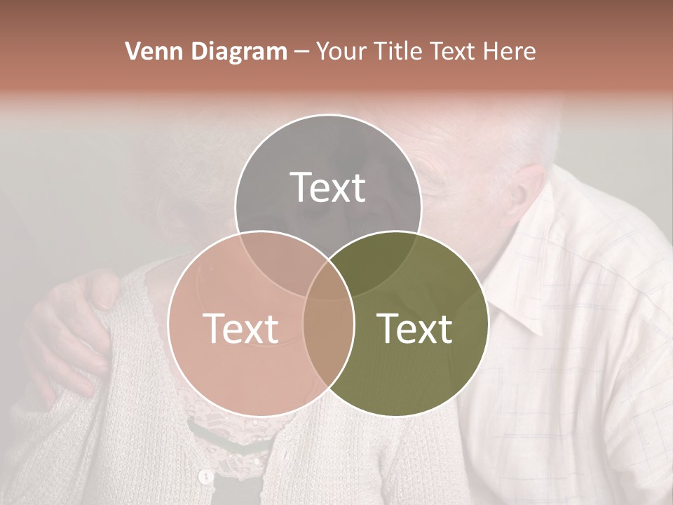 A Senior Man And Wife Deeply In Love. She Is Upset And He Is Comforting Her. PowerPoint Template