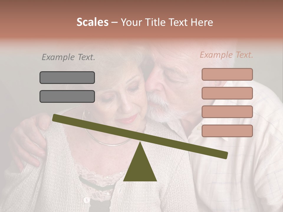 A Senior Man And Wife Deeply In Love. She Is Upset And He Is Comforting Her. PowerPoint Template