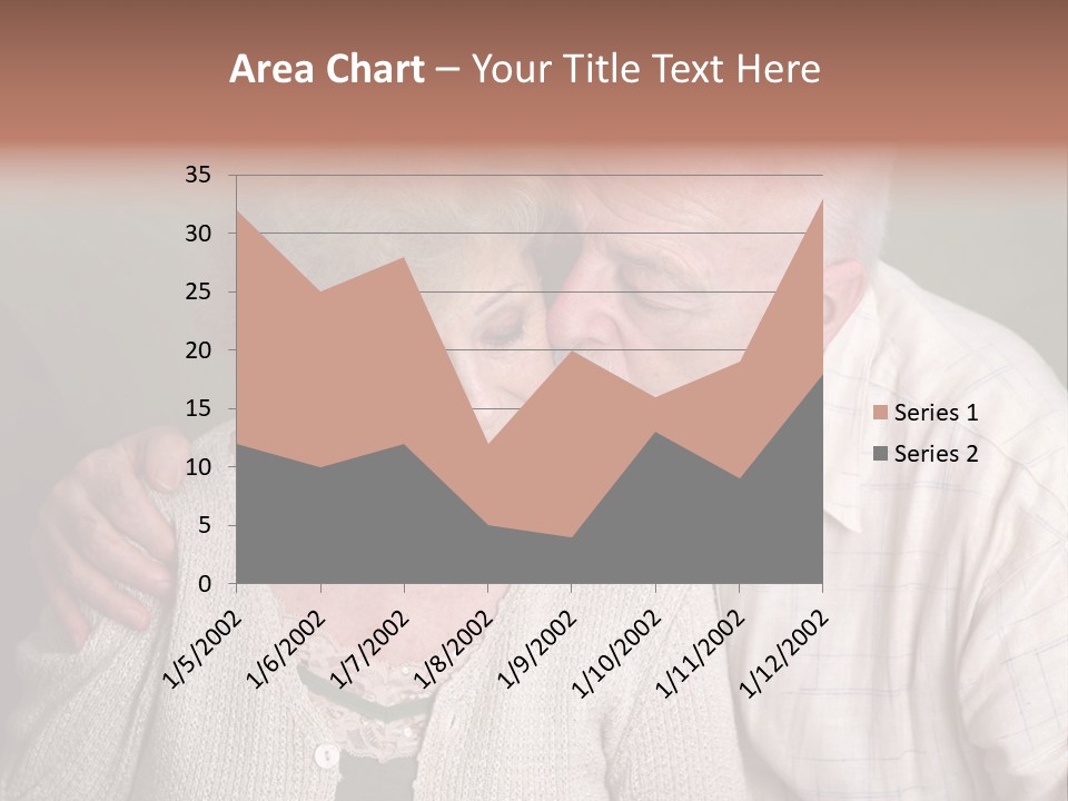 A Senior Man And Wife Deeply In Love. She Is Upset And He Is Comforting Her. PowerPoint Template