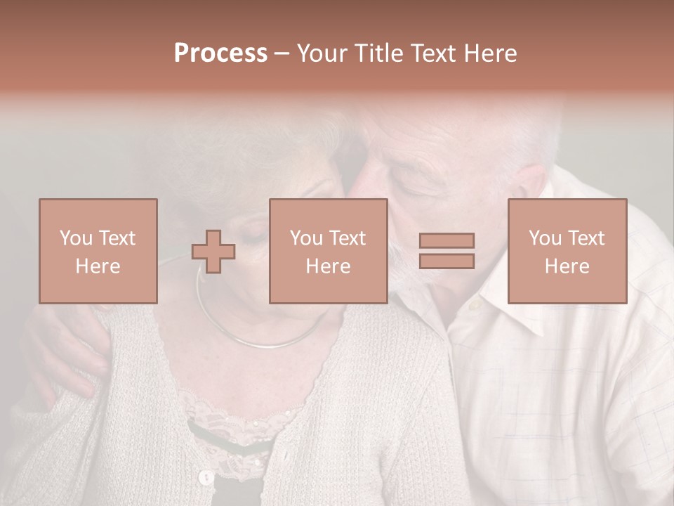 A Senior Man And Wife Deeply In Love. She Is Upset And He Is Comforting Her. PowerPoint Template