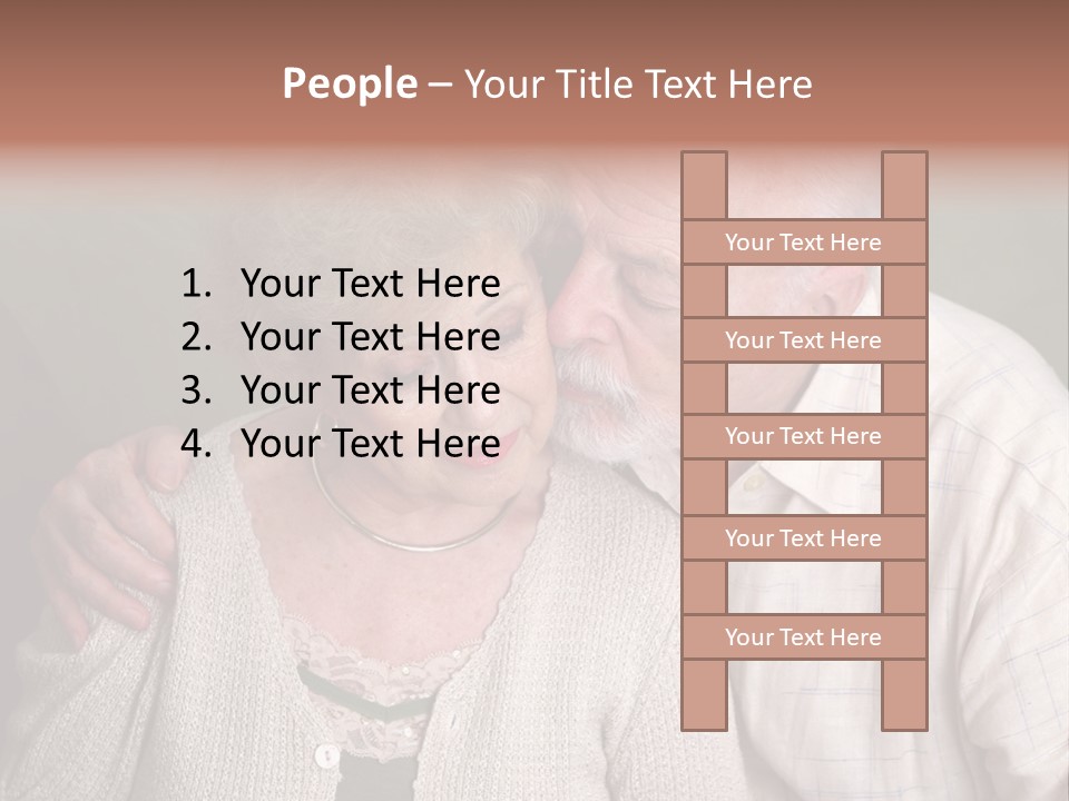 A Senior Man And Wife Deeply In Love. She Is Upset And He Is Comforting Her. PowerPoint Template