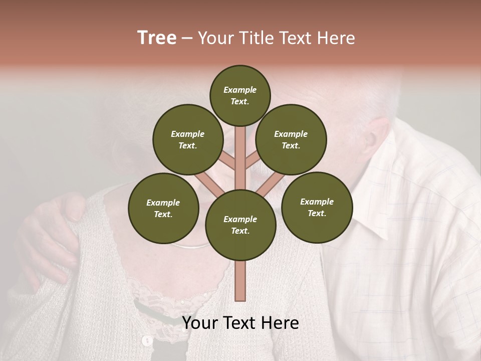 A Senior Man And Wife Deeply In Love. She Is Upset And He Is Comforting Her. PowerPoint Template