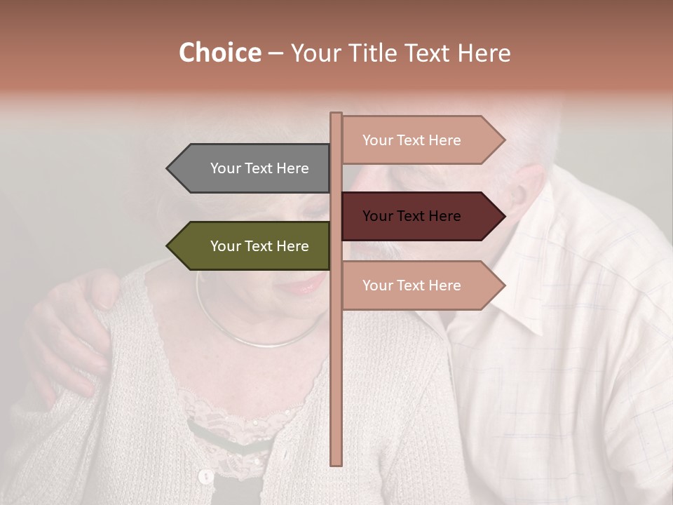 A Senior Man And Wife Deeply In Love. She Is Upset And He Is Comforting Her. PowerPoint Template