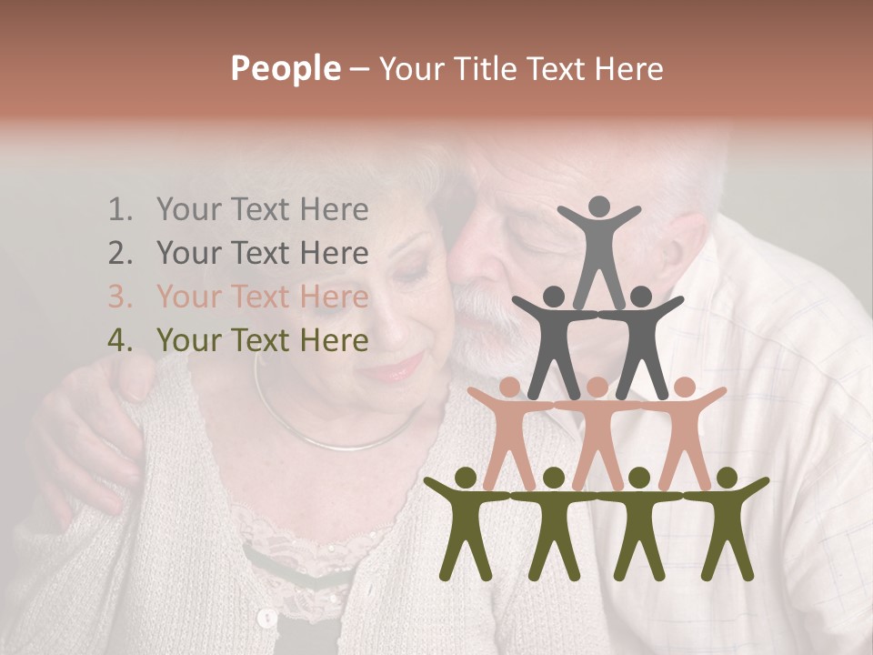 A Senior Man And Wife Deeply In Love. She Is Upset And He Is Comforting Her. PowerPoint Template