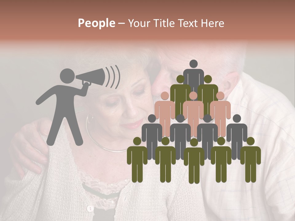 A Senior Man And Wife Deeply In Love. She Is Upset And He Is Comforting Her. PowerPoint Template