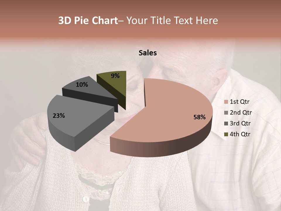A Senior Man And Wife Deeply In Love. She Is Upset And He Is Comforting Her. PowerPoint Template