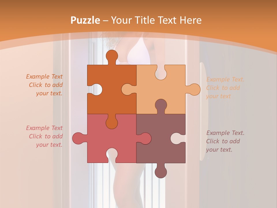 The Girl Standing In Solarium, Smiling. PowerPoint Template