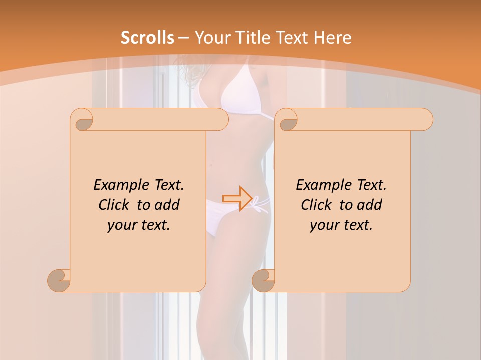 The Girl Standing In Solarium, Smiling. PowerPoint Template
