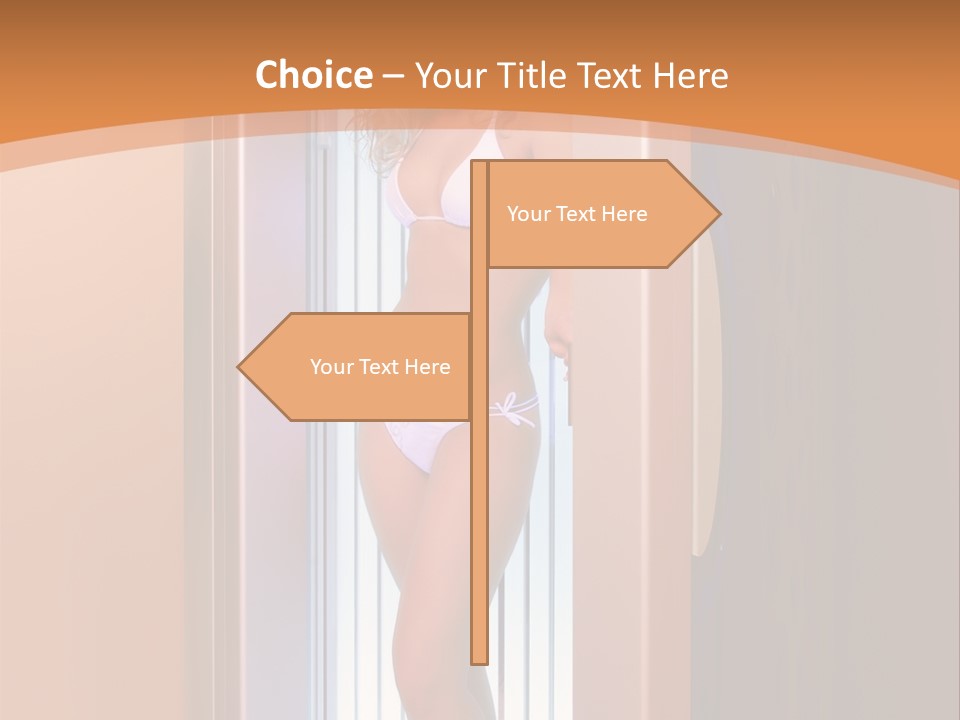 The Girl Standing In Solarium, Smiling. PowerPoint Template